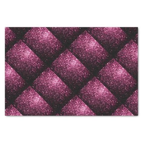 Beautiful Dark Pink Glitter Sparkles Tiled Pattern Tissue Paper