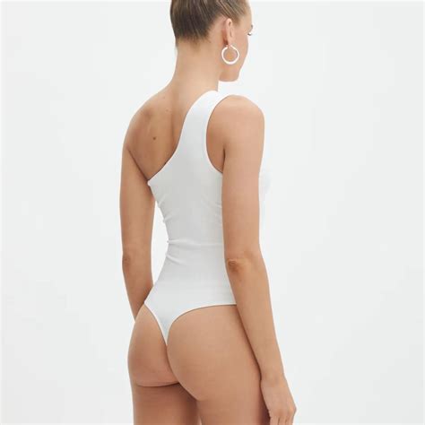 Glassons White Cutout Bodysuit Brand New With Depop