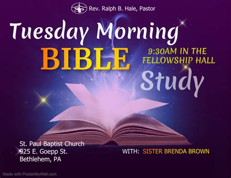 Tuesday Morning Bible Study Weekly On Tuesdays At 9 30 AM