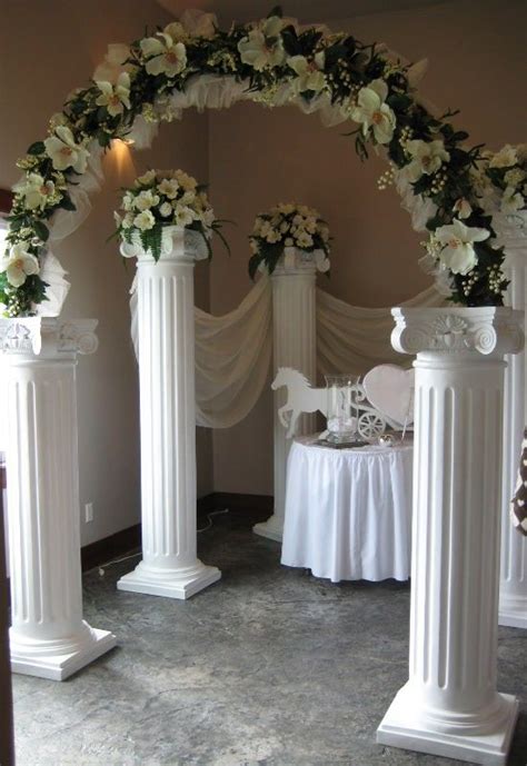 Greek White Floral Columns Wedding Pillars Wedding Columns Wedding