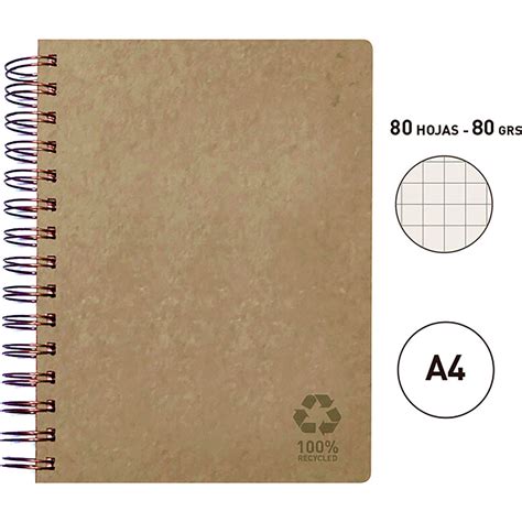 Cuaderno Profesional Senfort Eco Espiral Cuadro Chico Hojas