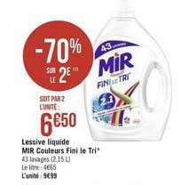 Promo Lessive Liquide Mir Couleurs Fini Le Tri Sur Le E Chez