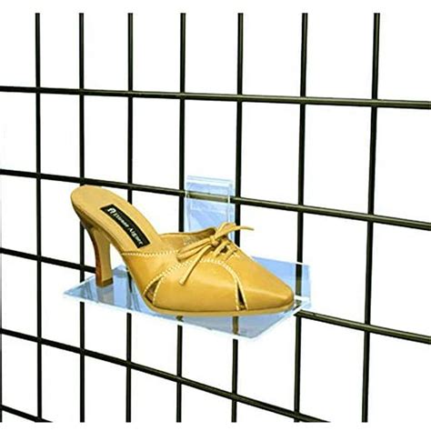 Clear Acrylic Gridwall Shoe Shelf 4 D X 10 L Flat Acrylic Shoe