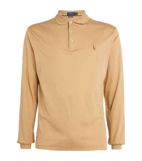 Polo Ralph Lauren Pima Cotton Long Sleeved Polo Shirt Harrods Dk