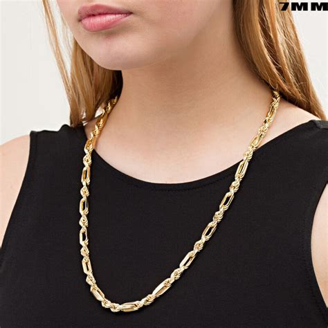 Solid K Yellow Gold Milano Chain Figaro Rope Chain Etsy Ireland