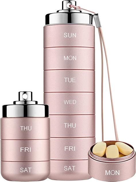 Mossime Metal Pill Organizer 7 Day Vitamin Organizer