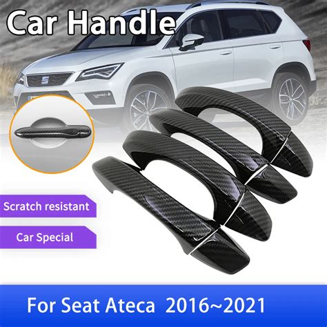 Fibra De Carbono Ma Aneta Da Porta Capa Guarni O Para Seat Ateca Kh