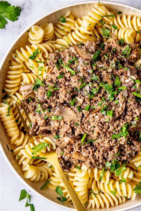 Easy Dairy Free Ground Beef Stroganoff