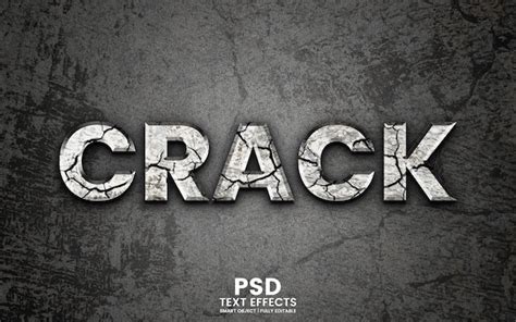 Premium Psd Crack Text 3d Editable Effect