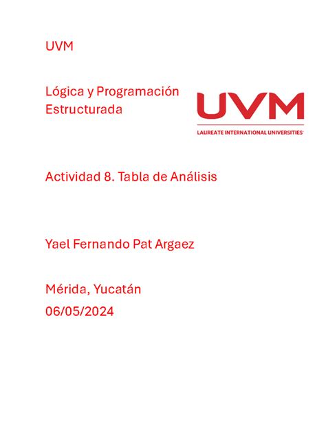 Actividad Log Y Prog Uvm L Gica Y Programaci N Estructurada