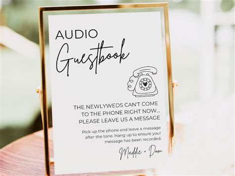 Audio Guestbook Sign Phone Message Guest Book Unique Etsy