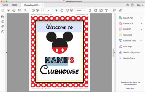 Mickey Mouse Party Signs Instant Download Mickey Mouse Party Signs ...