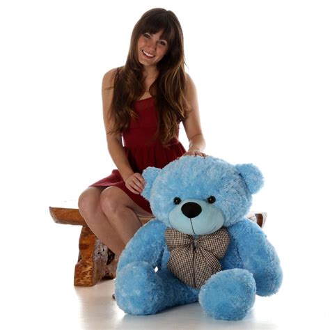 Happy Cuddles 38 Sky Blue Stuffed Teddy Bear Giant Teddy Bears