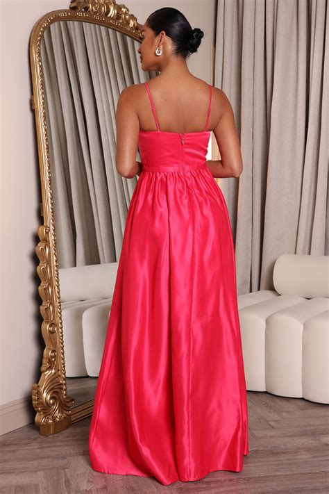 Ana Satin Maxi Dress Hot Pink Fashion Nova Dresses Fashion Nova