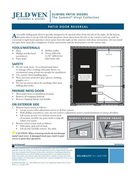 How To Remove A Jeld Wen Vinyl Sliding Glass Door - Glass Door Ideas