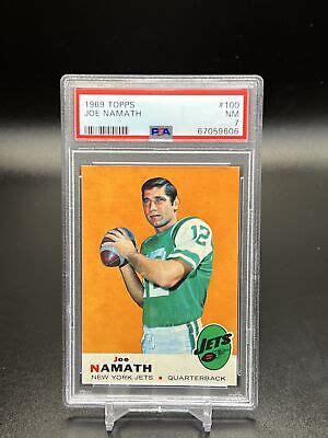 1969 Topps Football 100 Joe Namath HOF PSA 7 NM NEW YORK JETS EBay