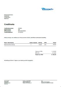 Creditnota Maken Voorbeeld Facturatie Office Facturatie Office