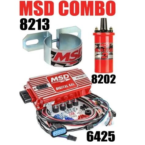 MSD 6AL IGNITION Kit Digital Box 6425 Blaster 2 Coil 8202 Bracket 8213