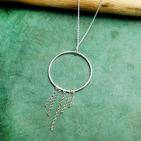 Collier grand rond avec chaines Maya en argent 925 recyclé et surcy