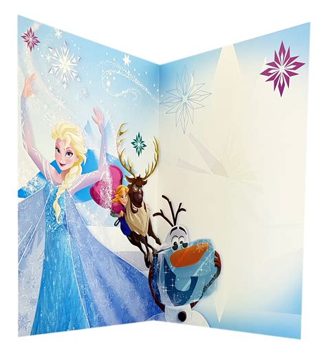 Carte Disney Joyeux Anniversaire Reine Des Neiges Elsa Olaf Anna