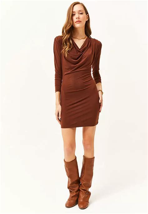 Buy Olalook Cowl Neck Mini Dress Online Zalora Malaysia