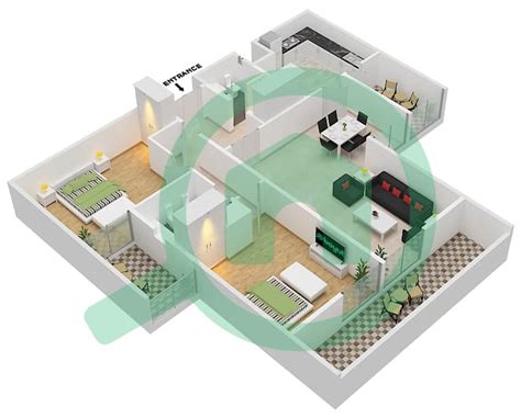 Floor Plans For Type A 2 Bedroom Apartments In Al Muraqqabat Bayut Dubai