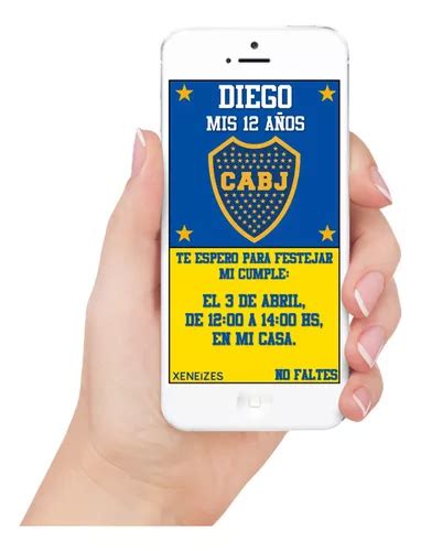 Boca Juniors Tarjeta Invitación Digital Personalizada en venta en