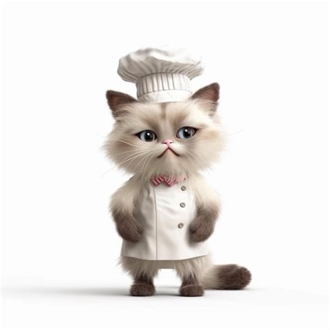 Premium Photo There Is A Cat Wearing A Chef Hat And A White Apron