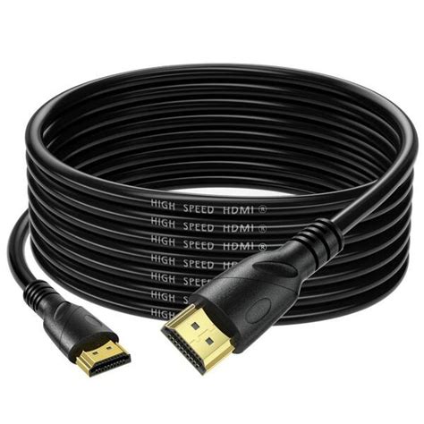 Etokfoks 20 Ft Rg6 Shielded Gold Plated Hdmi Cable Wire Black