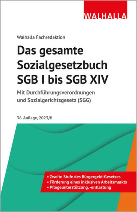 Das Gesamte Sozialgesetzbuch Sgb I Bis Sgb Xiv Von Walhalla