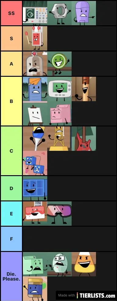 Object Show Tier List Tier List Maker Tierlists