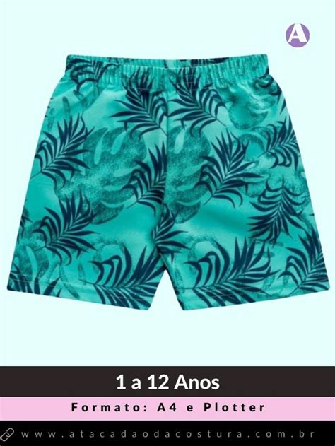 Molde short praia infantil Masculino Atacadão da Costura