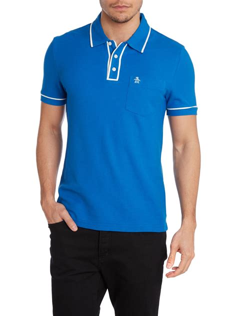 Original Penguin Short Sleeve Earl Polo Shirt In Blue For Men Lyst