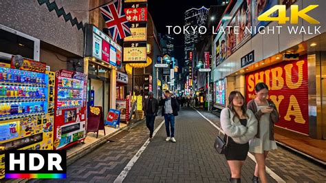 Tokyo Japan Shibuya Late Night Walk 4K HDR YouTube