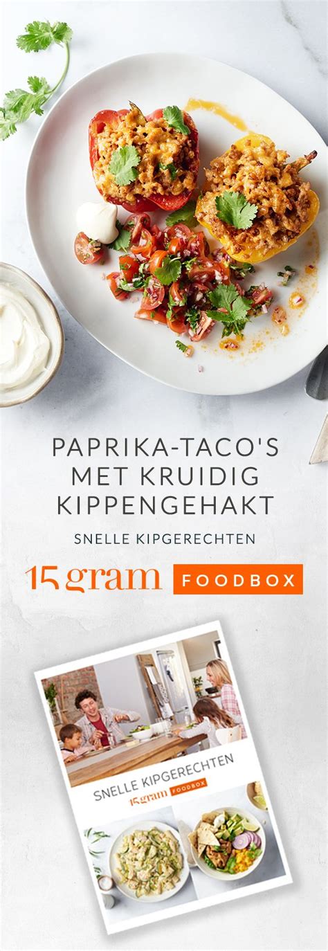 Paprika taco s met kruidig kippengehakt Recept Voedsel ideeën