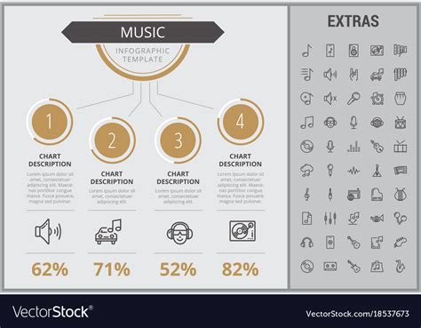 Music Infographic Template Elements And Icons Vector Image