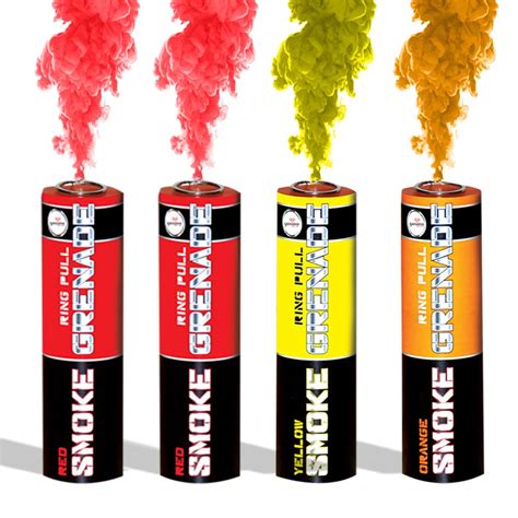 Buy Exclusive Online Ring Pull Smoke Grenades Pack Of 4 Colors 2 Red