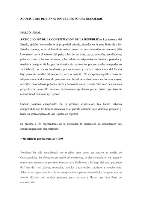 Adquirir Bienes Inmuebles Por Extranjeros Adquisicion De Bienes Inmuebles Por Extranjeros