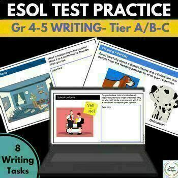 ESOL ESL Grade 4 5 WIDA Writing Test Practice Standardized Test