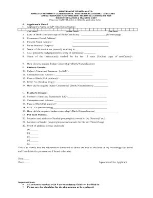 Fillable Online Eastkhasihills Gov A Applicants Detail Applicants Name