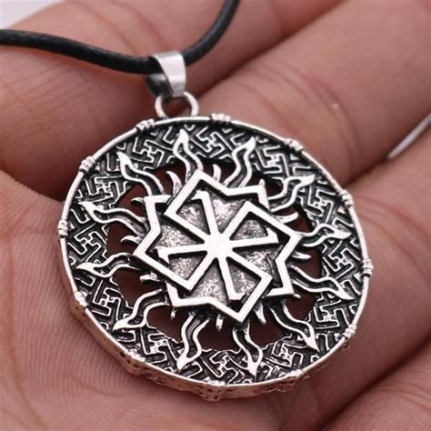 Ancient Slavic Molvinets Symbol Kolovrat Pendant Viking Necklace Russia