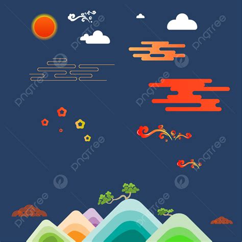 China Fengyun Fushan Xiangyun Sol Vector Png Estilo Chino Patr N