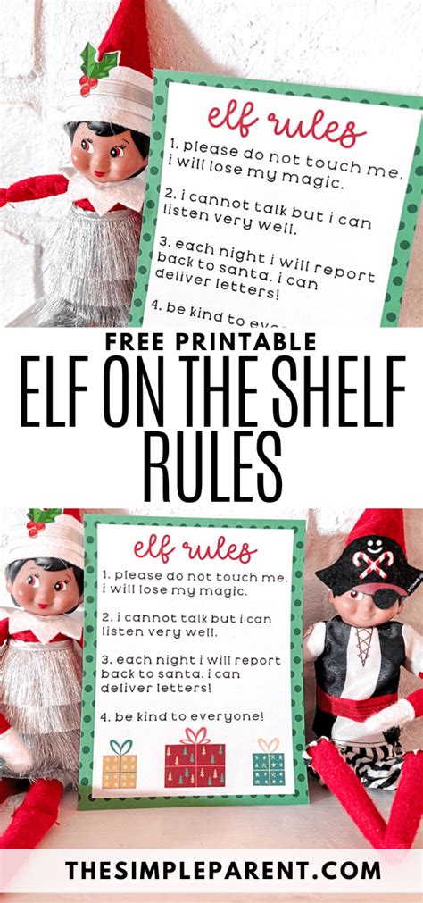 Elf On The Shelf Rules Free Printable For Easy Planning