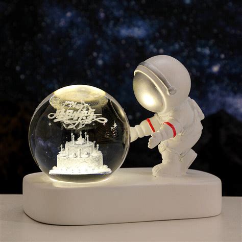 Glowing Planetary Galaxy Astronaut Crystal Ball Night Lights Usb Power