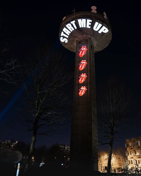 Projections The Rolling Stones At Vrt Broadcastingtower In Brussels