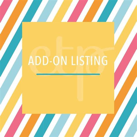 The Word Add On Listing Is Displayed In Front Of Colorful Striped