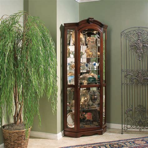 Darby Home Co Purvoche Corner Curio Cabinet And Reviews Wayfair