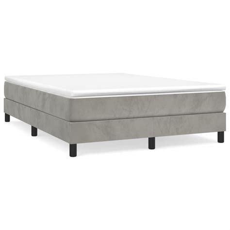 Sommier Ressorts De Lit Gris Clair X Cm Velours Nouvelle