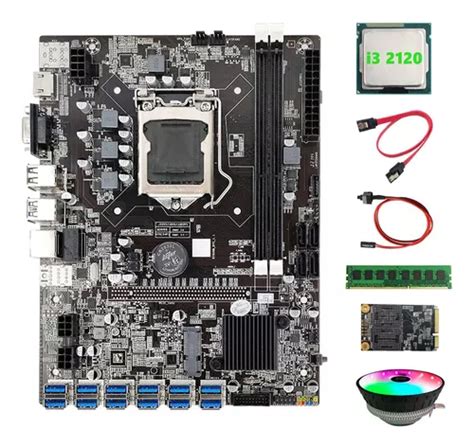 Placa Base Minera B Btc Usb Cpu I Ventilador Rgb Meses