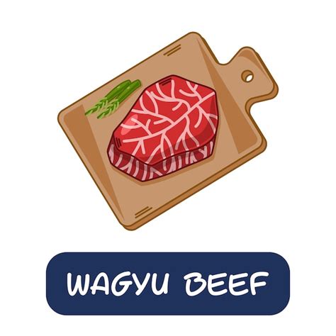 Vetor De Comida Japonesa De Carne Wagyu Dos Desenhos Animados Isolado